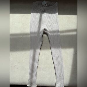 Zara Ribbed Knit Leggings in Beige